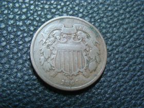 1864 Two Cents Large Motto VG+ 40515
