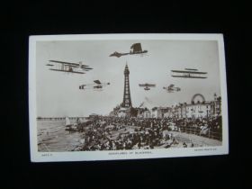 1911 Aeroplanes At Blackpool England Real Photo Postcard Appleby Magna Cancel