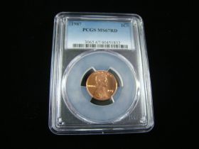 1987 Lincoln Cent PCGS Graded MS67RD PCGS#40451832