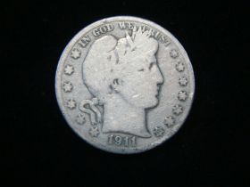 1911-S Barber Silver Half Dollar Good 70517
