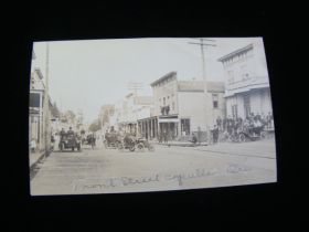 Coquille Oregon c.1907-14 Front Street With Automobiles Real Photo Postcard
