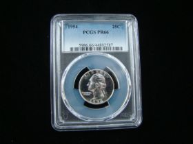 1954 Washington Silver Quarter PCGS Graded PR66 #44802587