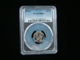 1951 Roosevelt Silver Dime PCGS Graded PR65 #44802590
