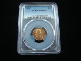 1937 Lincoln Cent PCGS Graded MS66RD #42193977