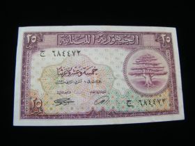Lebanon 1948 25 Piastres Banknote Very Fine Pick#42 30310