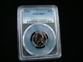 1958 Jefferson Nickel PCGS Graded PR67 #44802580