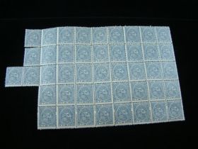 Spain Caribbean 1898-99 Fiscal Shield Revenues 5 C. De Peso MNH Block Of 44