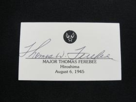 Major Thomas Ferebee Signed Card 1945 Hiroshima Atomic Mission