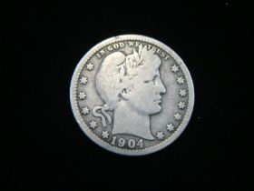 1904-O Barber Silver Quarter VG 90530