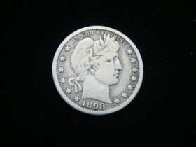 1898-O Barber Silver Quarter VG+ 110530