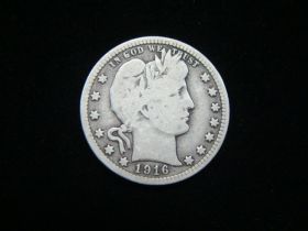 1916 Barber Silver Quarter VG+ 50607