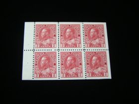 Canada Scott #106a Booklet Pane Of 6 Mint Never Hinged
