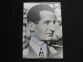 WW2 German Ace Pilot Wolfgang Falck Signed Photograph