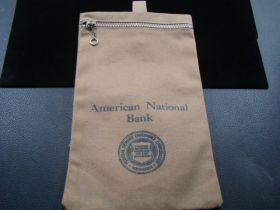 American National Bank Vintage Canvas Bank Bag