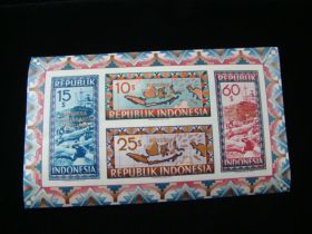 Indonesia Scott #117a Imperf Sheet Of 4 Mint Never Hinged