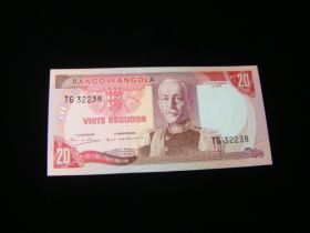 Angola 1972 20 Escudos Banknote Gem Uncirculated Pick #99
