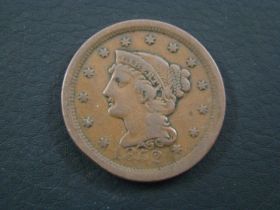 1852 Braided Hair Large Cent Fine 80905