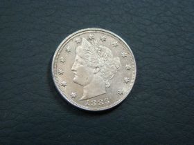 1883 Liberty Nickel No Cents AU+ 80910