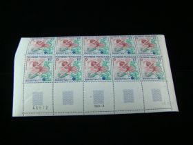 French Polynesia Scott #C84 Plate # Block Of 10 Mint Never Hinged