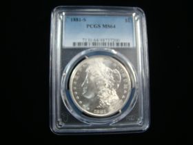 1881-S Morgan Silver Dollar PCGS Graded MS64 #48737200