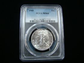 1945 Walking Liberty Silver Half Dollar PCGS Graded MS64 #48737235