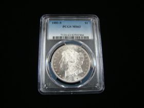1881-S Morgan Silver Dollar PCGS Graded MS63 #42501966
