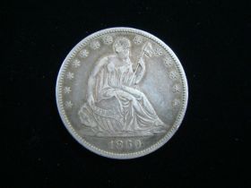 1860-O Liberty Seated Silver Half Dollar XF+ 41108