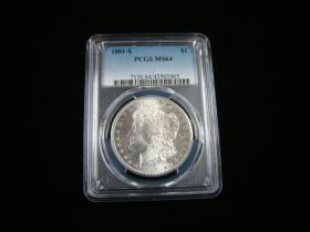 1881-S Morgan Silver Dollar PCGS Graded MS64 #42501965