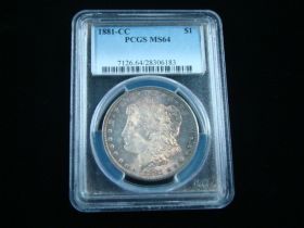1881-CC Morgan Silver Dollar PCGS Graded MS64 Nice Original Toning #28306183