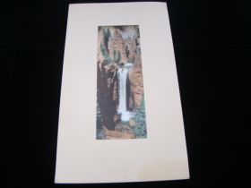 Early 20th Century Haynes Hand-Painted Photograph Tower Fall Yellowstone Park