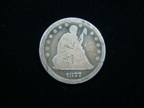 1877-CC Liberty Seated Silver Quarter Good+ 111113
