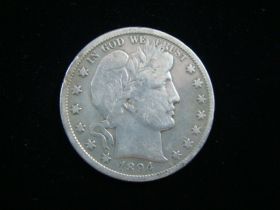 1894-S Barber Silver Half Dollar VF Scratches Obverse 131113
