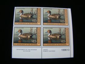 U.S. Scott #RW68 Plate # Block Of 4 Mint Never Hinged Northern Pintail