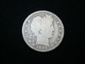 1898-O Barber Silver Quarter Good+ 50905