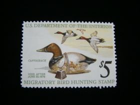 U.S. Scott #RW42 Mint Never Hinged Canvasback Ducks & Decoy
