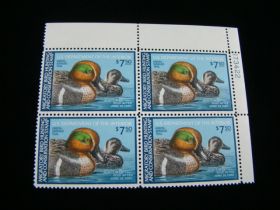 U.S. Scott #RW46 Plate # Block Of 4 Mint Never Hinged Green-Winged Teal