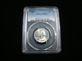 1948-S Washington Silver Quarter PCGS Graded MS65 #42238284