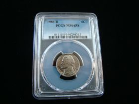 1985-D Jefferson Nickel PCGS Graded MS64FS #46246315