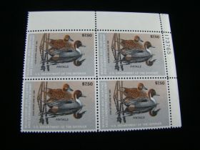 U.S. Scott #RW50 Plate # Block Of 4 Mint Never Hinged Pintails