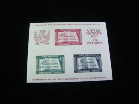 United Nations New York Scott #38 Sheet Of 3 Mint Never Hinged