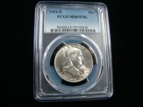 1954-D Franklin Silver Half Dollar PCGS Graded MS65FBL #49298840