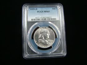 1959-D Franklin Silver Half Dollar PCGS Graded MS65 #49298852