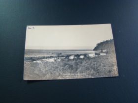 1909 Clallam Bay Washington Ocean,Boat,Buildings Scene Real Photo Postcard