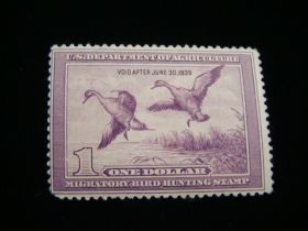 U.S. Scott #RW5 Mint Never Hinged Pintail Drake & Hen Alighting