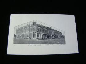 1911 Red Cloud Nebraska State Bank Block Postcard