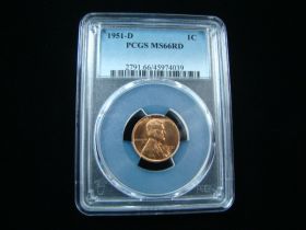 1951-D Lincoln Cent PCGS Graded MS66RD #45974039