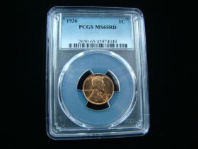 1936 Lincoln Cent PCGS Graded MS65RD #45974049