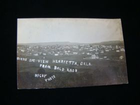 1910 Henryetta Oklahoma Town View From Bald Knob Real Photo Postcard