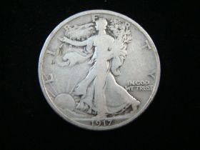 1917 Walking Liberty Silver Half Dollar Good+ 90923