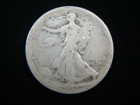 1917-S Obverse Walking Liberty Silver Half Dollar Good 150923